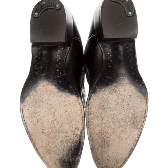 LUCCHESE Leather Embroidered Accent Western Boots - Picture 4 of 5